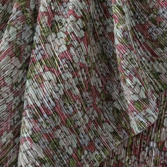 INC Womens Brown Floral/Metallic Long Sleeve V Neck Blouse Size XS - Picture 4 of 7